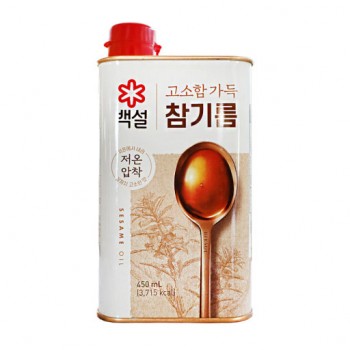 백설) 고소함가득 참기름 캔 450ML